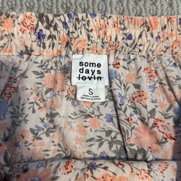 Somedays Lovin Secrets Floral Button Down Detail Mini Skater Skirt (S) - Picture 6 of 7